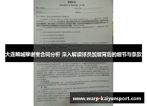 大连鲲城穆谢奎合同分析 深入解读球员加盟背后的细节与条款 大连鲲城穆谢奎合同分析 深入解读球员加盟背后的细节与条款